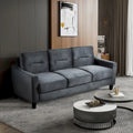 Canapé trois places gris anthracite en chenille avec cadre en bois dur, mousse haute densité et coussins amovibles