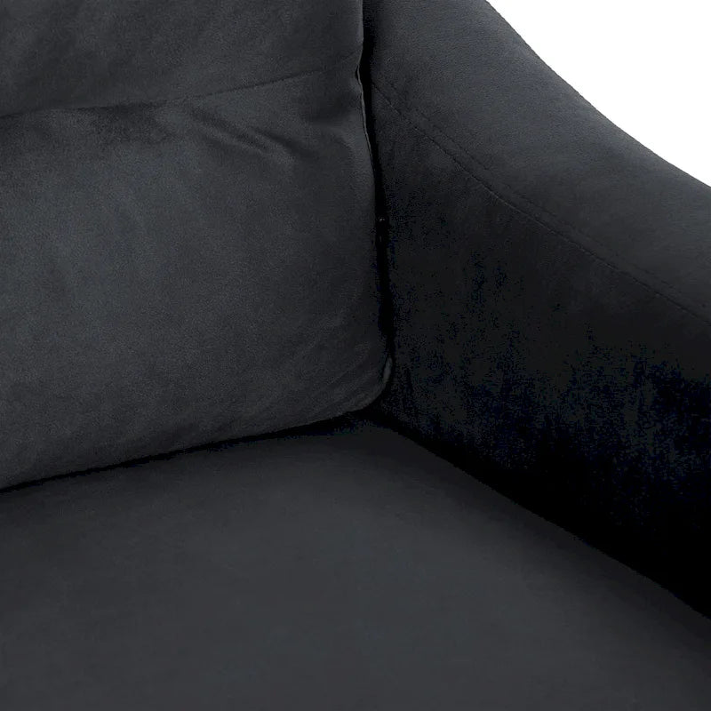 Canapé trois places gris anthracite en chenille avec cadre en bois dur, mousse haute densité et coussins amovibles