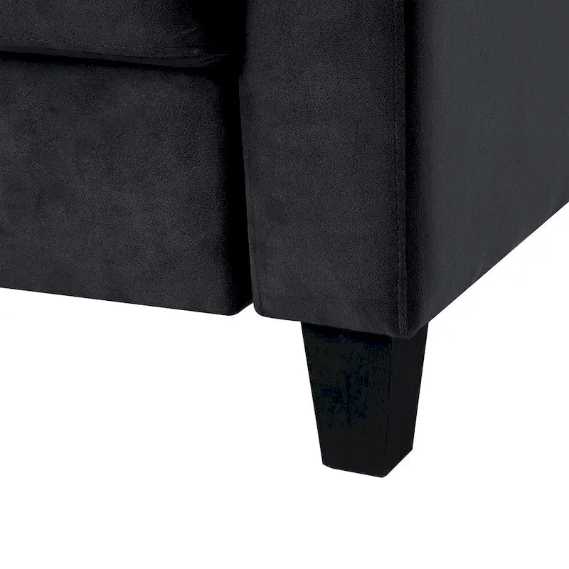 Canapé trois places gris anthracite en chenille avec cadre en bois dur, mousse haute densité et coussins amovibles