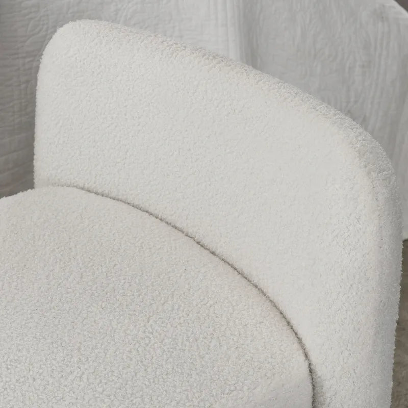 Banc rembourré en boucle avec cadre en H et rembourrage en mousse, Teddy gris, noir, ivoire