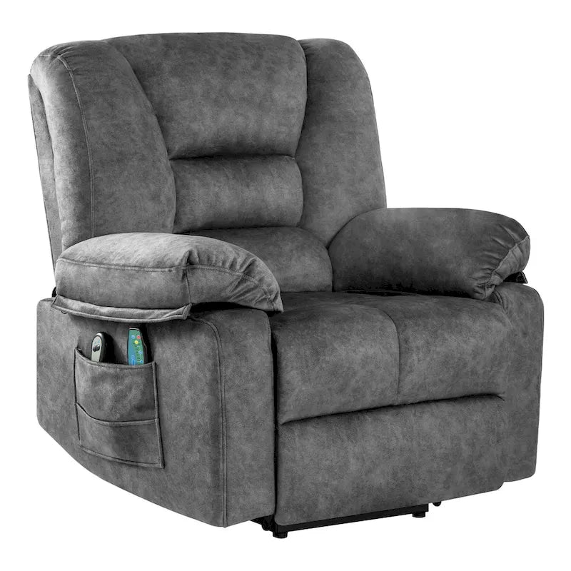 Fauteuil inclinable releveur électrique avec massage, chauffage et minuterie Gris marron