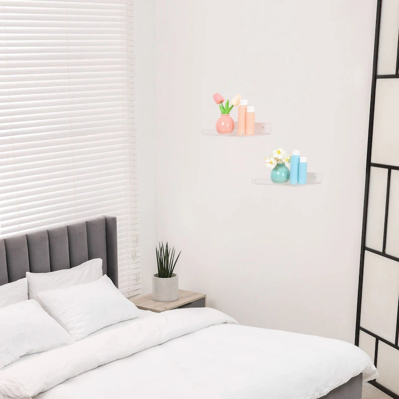 Étagère murale flottante en acrylique transparent pour rangement et présentation à domicile