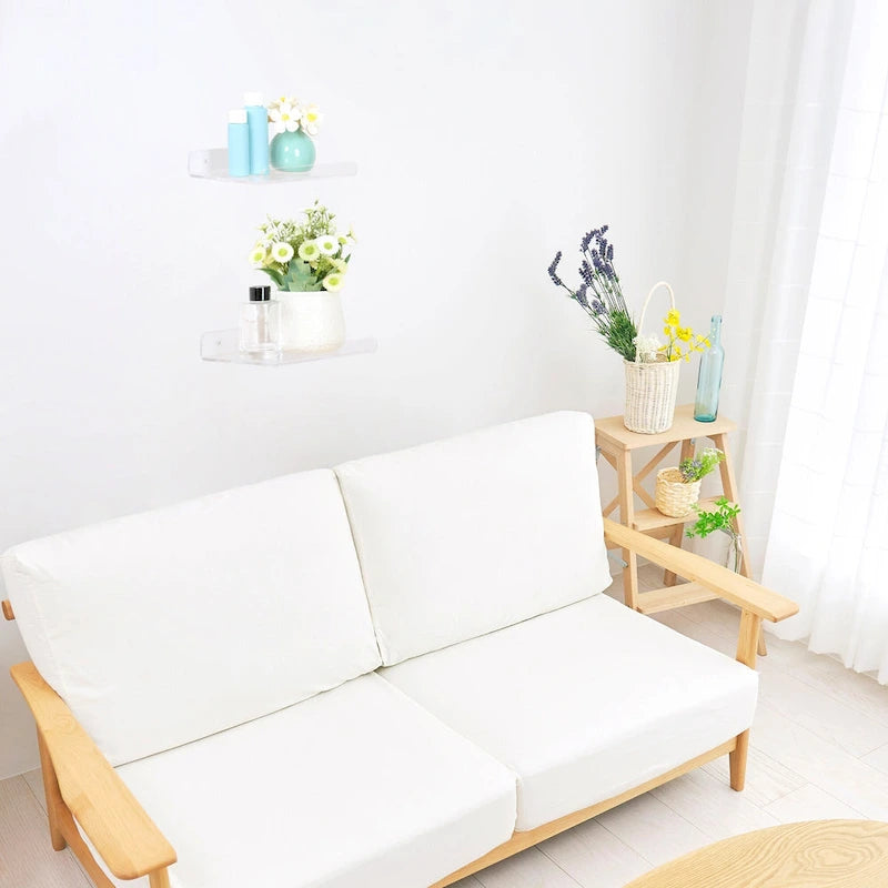Étagère murale flottante en acrylique transparent pour rangement et présentation à domicile