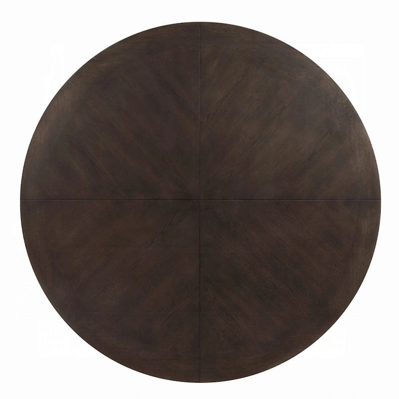 Table basse ronde Espresso Marron Cannelée Tri-Panneaux Bois Salon