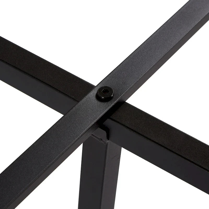 Lit plateforme en métal avec éclairage LED, tête de lit en bois et tiroirs de rangement, marron-noir