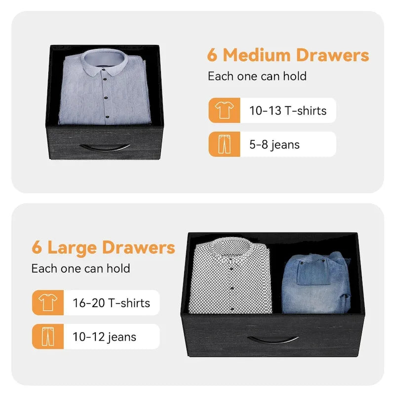 Commode haute en tissu 12 tiroirs, cadre en acier, poches latérales, organiseur de rangement rose