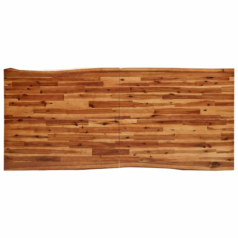Table à manger en acacia massif Live Edge avec pieds en U en acier noir