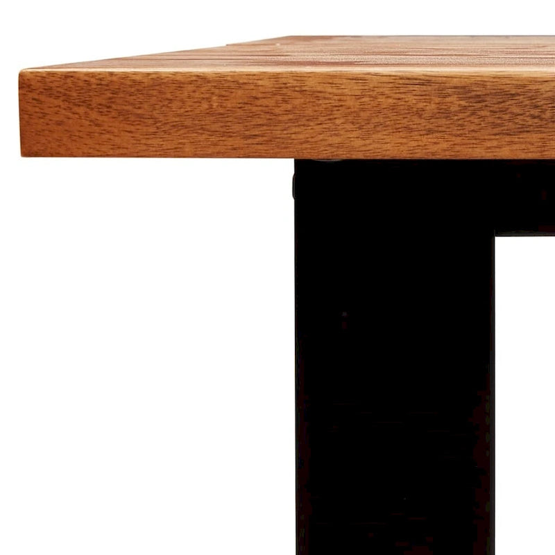 Table à manger en acacia massif Live Edge avec pieds en U en acier noir