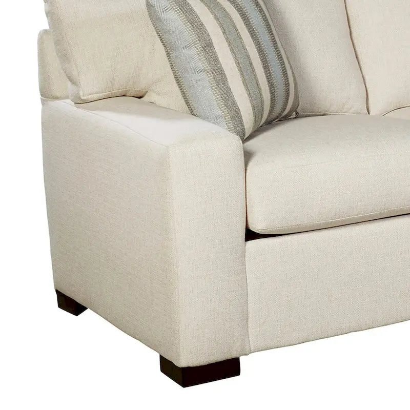 Canapé-lit crème beige en tissu avec matelas queen en gel à mémoire de forme