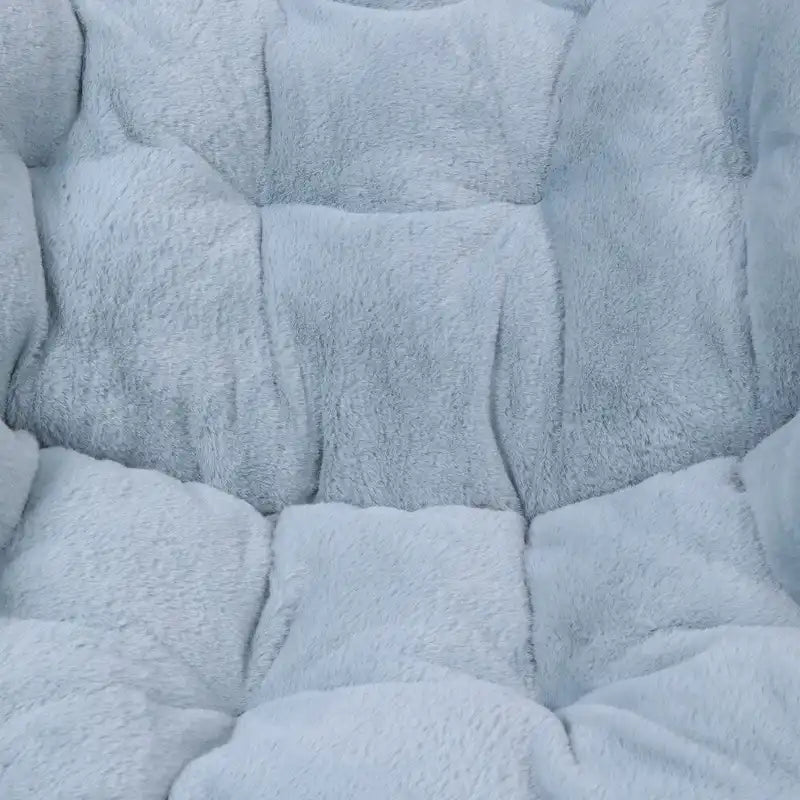 Fauteuil lune pliable extra large rembourré tissu doux matelassé cadre en acier