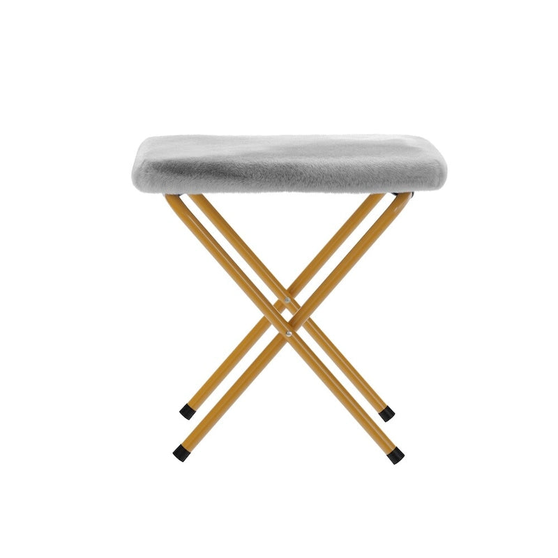 Fauteuil lune pliable extra large rembourré tissu doux matelassé cadre en acier