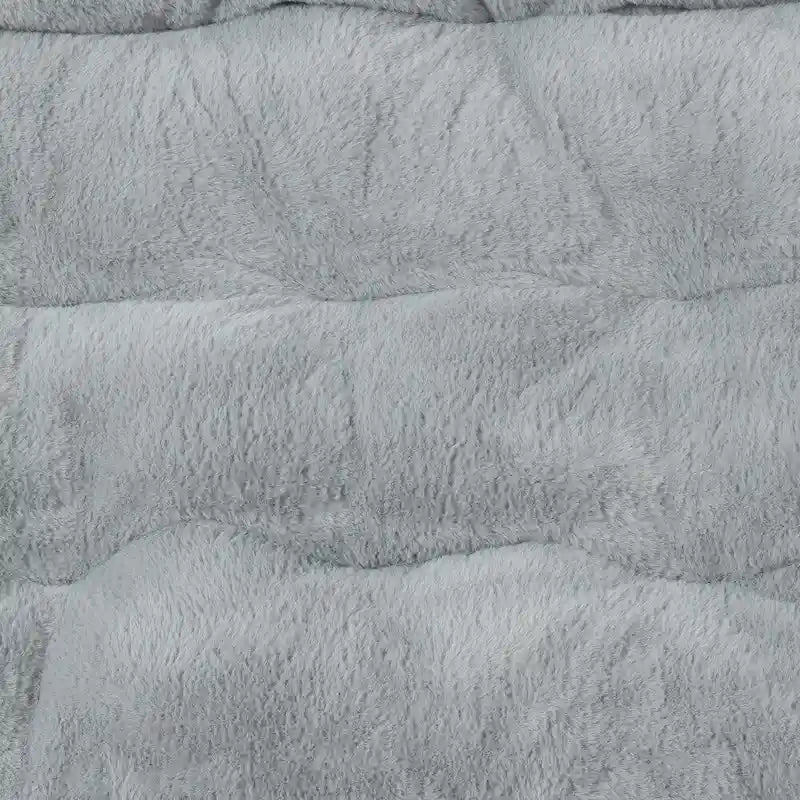Fauteuil lune pliable extra large rembourré tissu doux matelassé cadre en acier