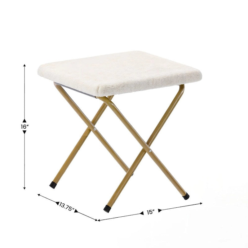 Fauteuil lune pliable extra large rembourré tissu doux matelassé cadre en acier