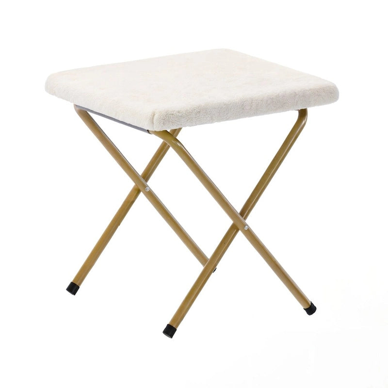 Fauteuil lune pliable extra large rembourré tissu doux matelassé cadre en acier