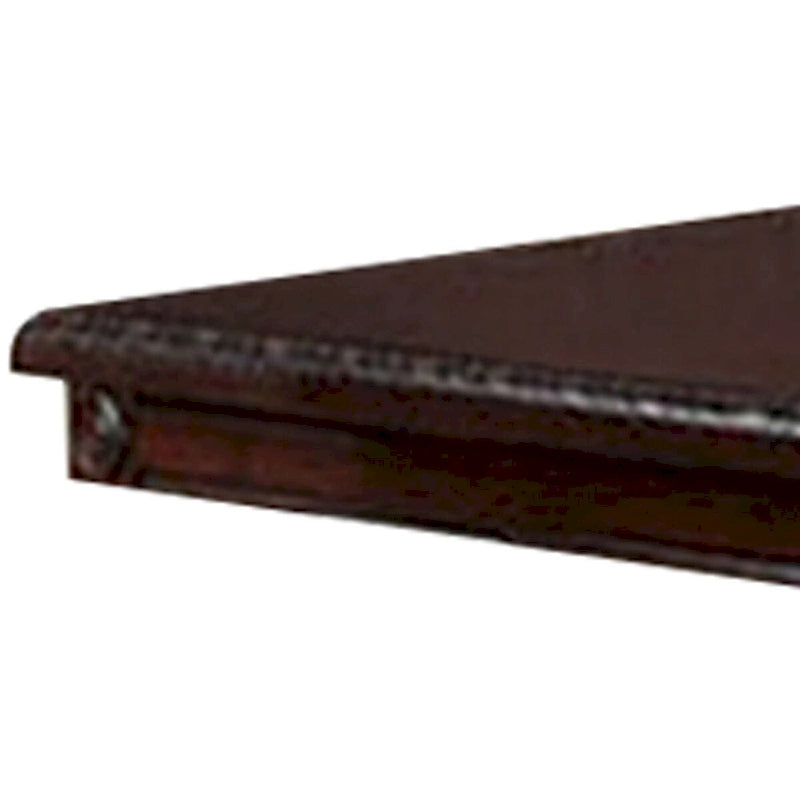 Table à manger rectangulaire extensible, piédestal double, détails sculptés, chêne cerisier marron